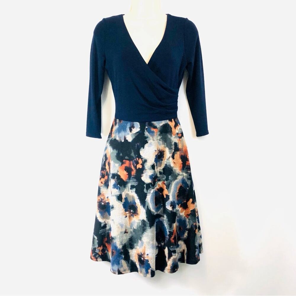 Hail3y:23 Blue Fit and Flare Wrap Top Dress